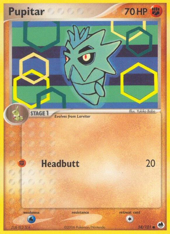 Pupitar Pokemon card from Dragon Frontiers