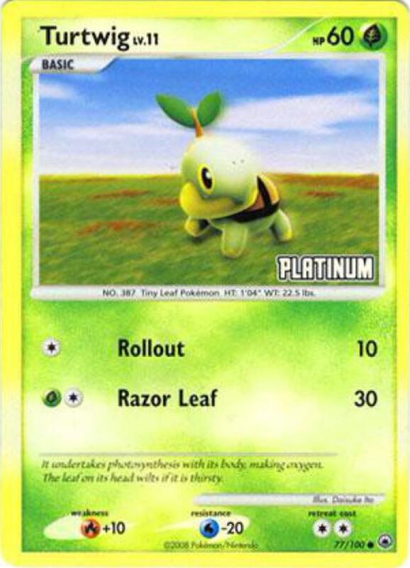 Turtwig Pokemon card from Burger King Promos
