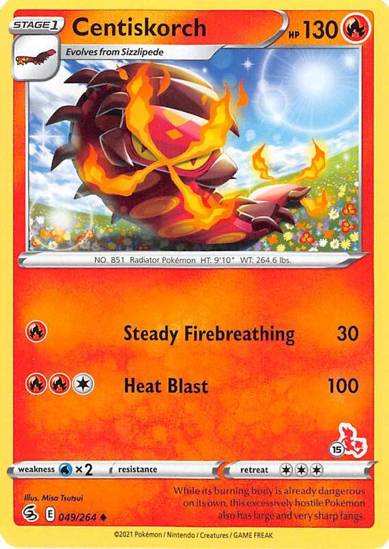 Centiskorch Pokemon card from Battle Academy 2022