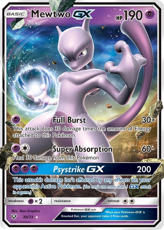 Mewtwo GX Pokemon card from Shining Legends