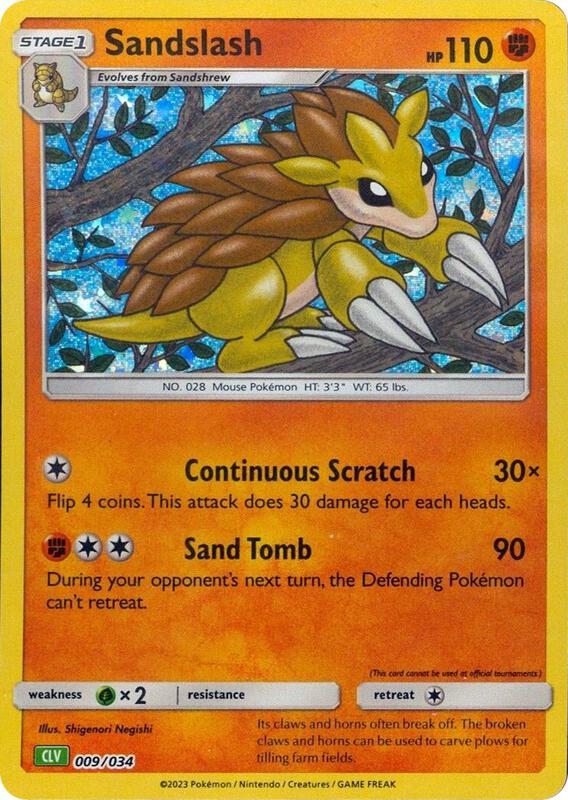 Sandslash Pokemon card from Trading Card Game Classic