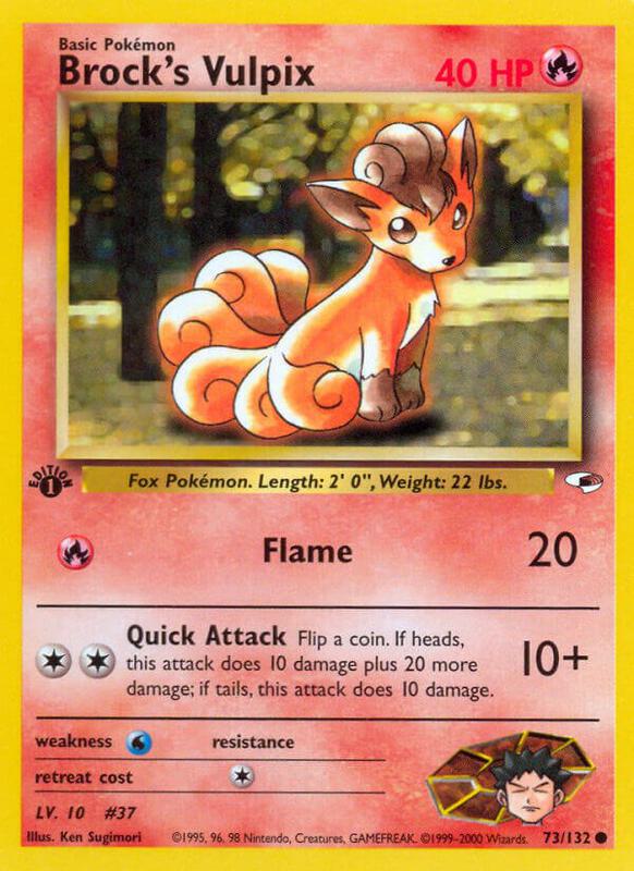 Brock's Vulpix Pokemon card from Gym Heroes