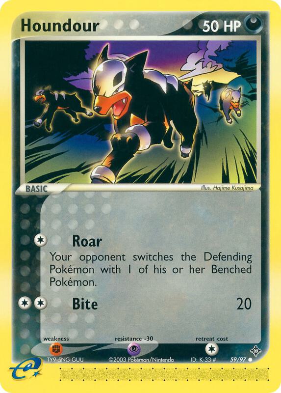 Houndour Pokemon card from Dragon