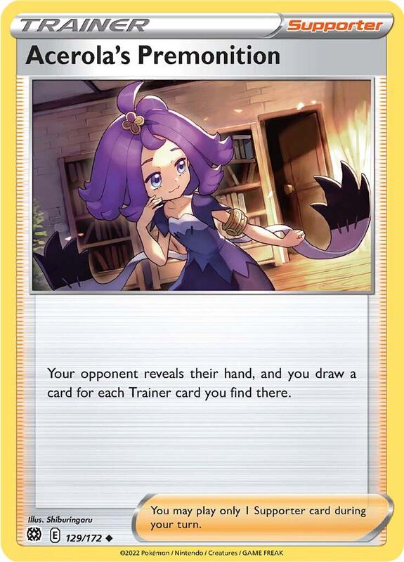 Acerola's Premonition Pokemon card from SWSH09: Brilliant