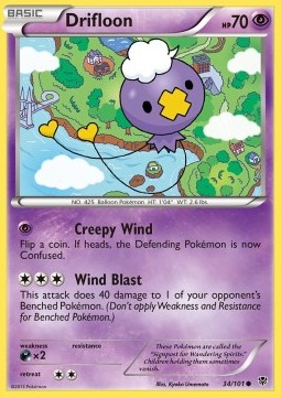 Drifloon Pokemon card from Plasma Blast