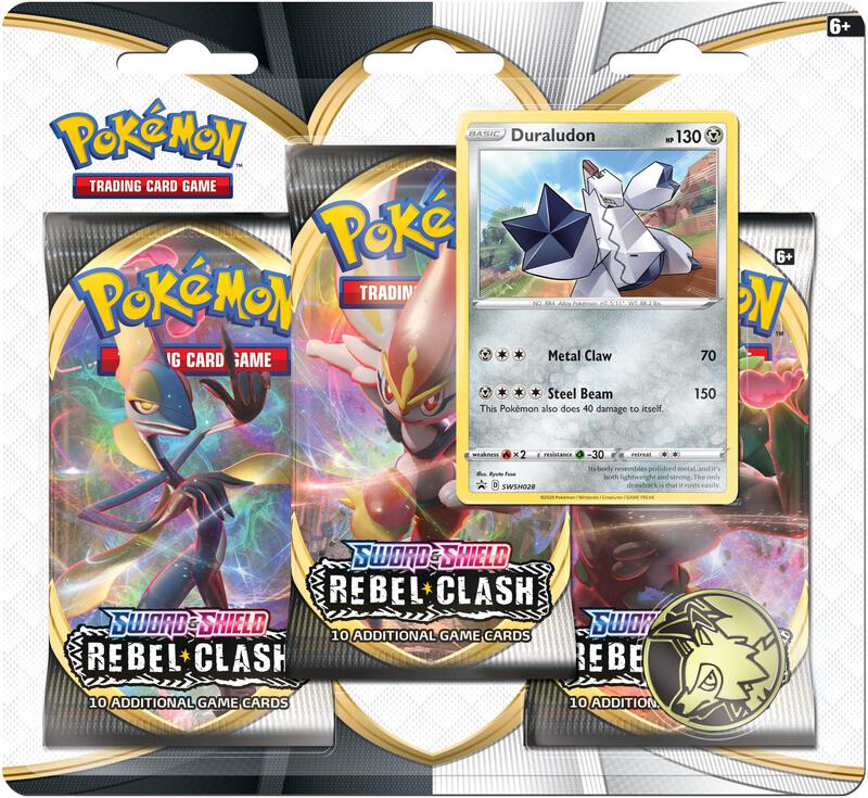 Rebel Clash 3 Pack Blister [Duraludon] Pokemon card from SWSH02: Rebel Clash