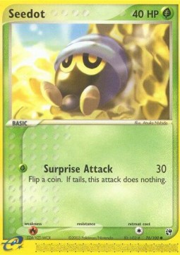 Seedot Pokemon card from EX Sandstorm