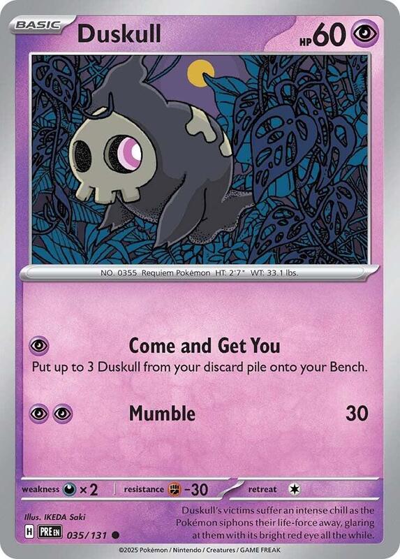 Duskull Pokemon card from SV: Prismatic Evolutions