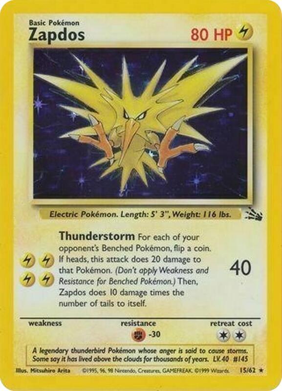 Zapdos Pokemon card from Miscellaneous Cards & Products