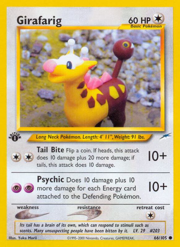 Girafarig Pokemon card from Neo Destiny