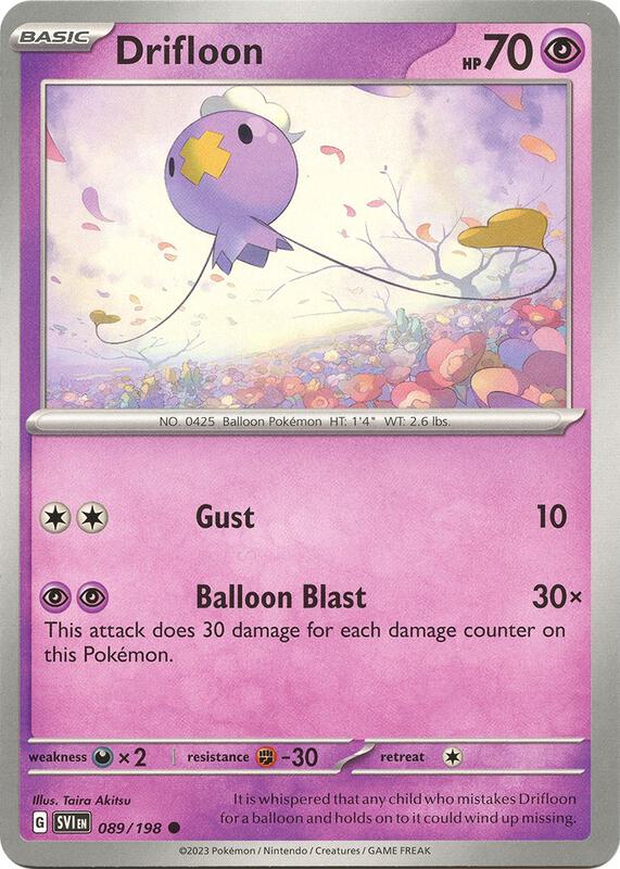 Drifloon Pokemon card from SV01: Scarlet & Violet Base Set