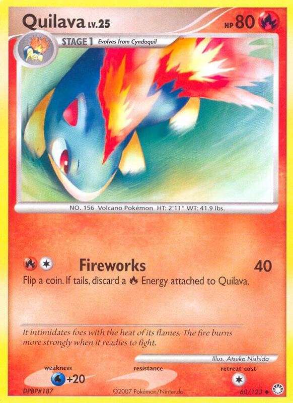 Quilava Pokemon card from Mysterious Treasures