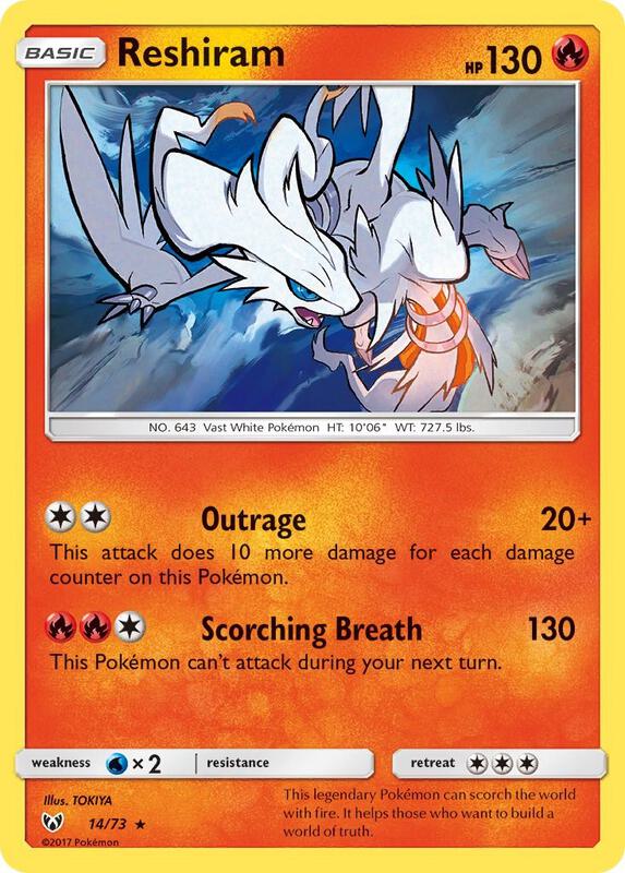 Reshiram Pokemon card from Shining Legends