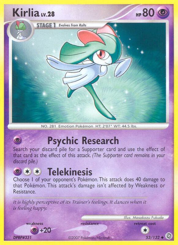 Kirlia Pokemon card from Secret Wonders