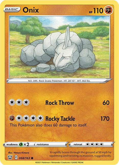 Onix Pokemon card from SWSH05: Battle Styles