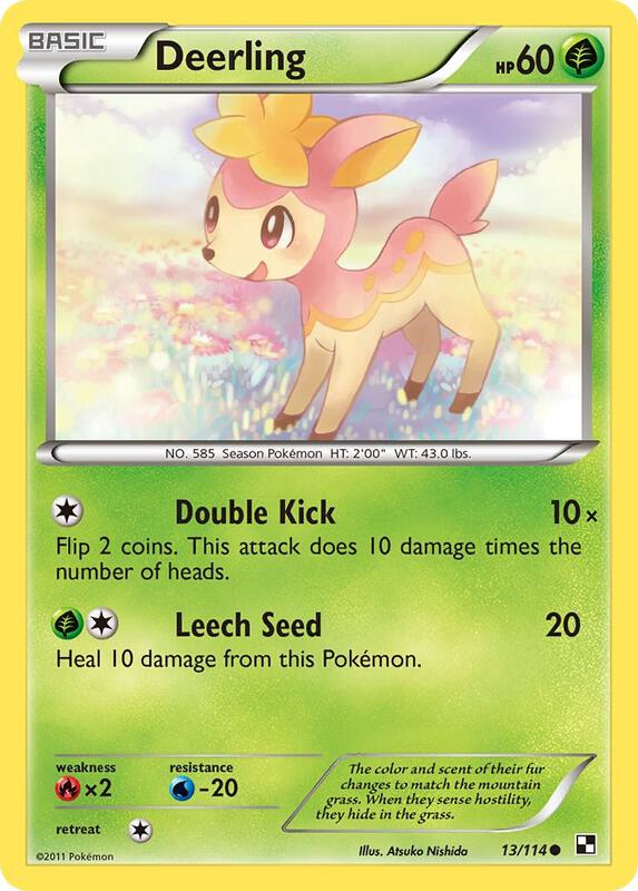 Deerling Pokemon card from Black and White