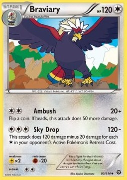 Braviary Pokemon card from Steam Siege