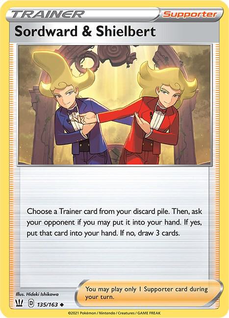 Sordward & Shielbert Pokemon card from SWSH05: Battle Styles