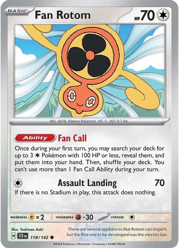 Fan Rotom Pokemon card from SV07: Stellar Crown