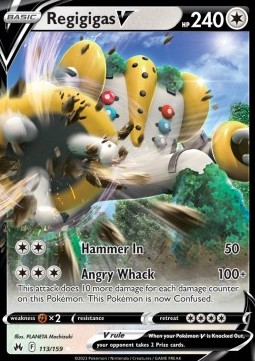 Regigigas V Pokemon card from Crown Zenith
