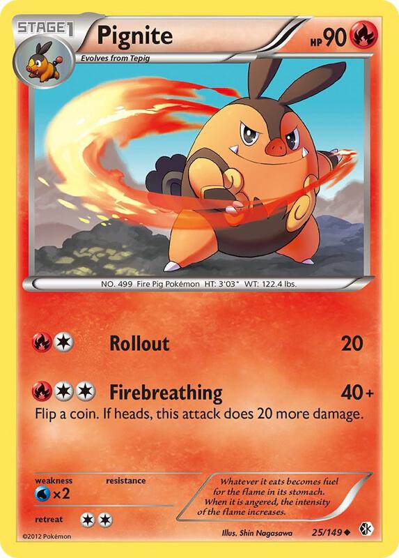 Pignite Pokemon card from Boundaries Crossed