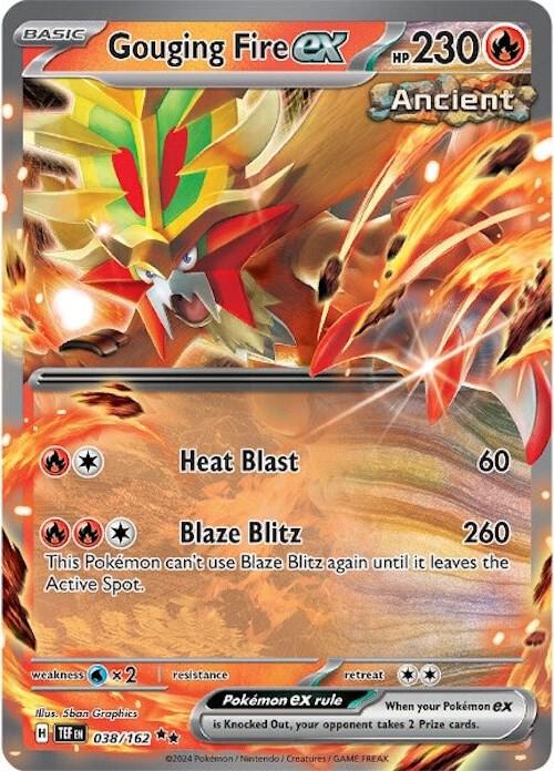 Gouging Fire ex Pokemon card from SV05: Temporal Forces