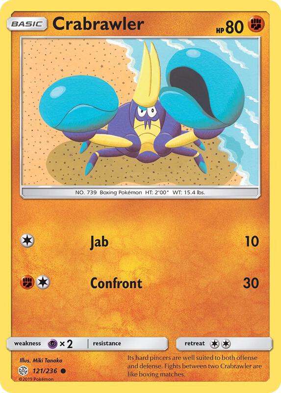 Crabrawler Pokemon card from SM - Cosmic Eclipse