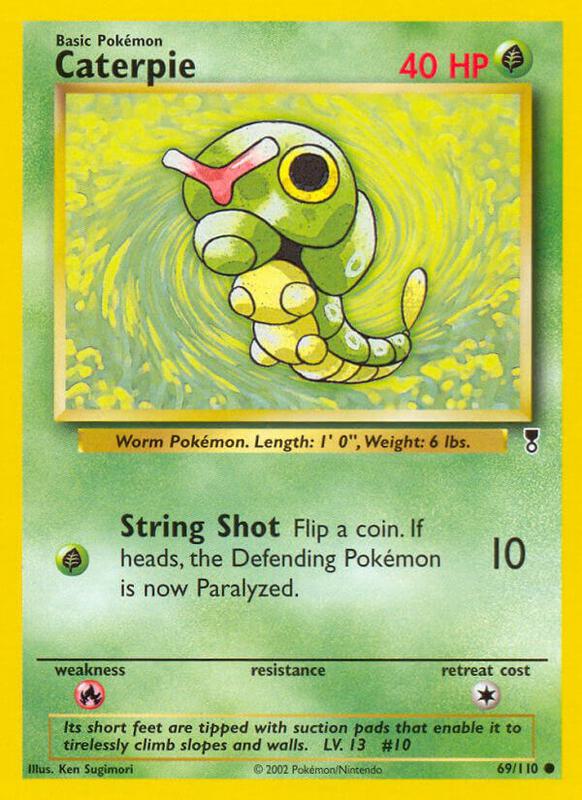Caterpie Pokemon card from Legendary Collection