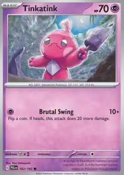 Tinkatink Pokemon card from Paldea Evolved