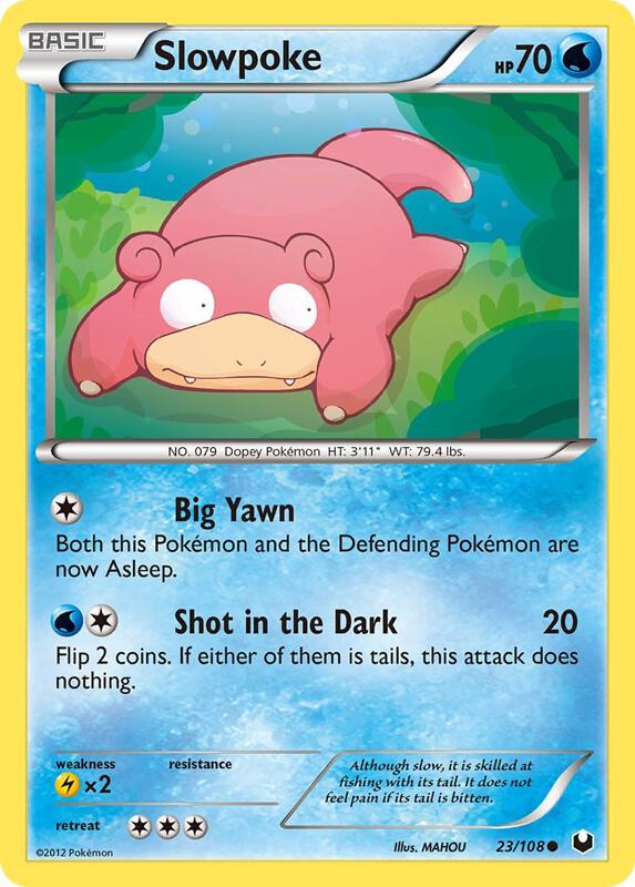 Slowpoke Pokemon card from Dark Explorers