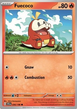 Fuecoco Pokemon card from Scarlet Violet