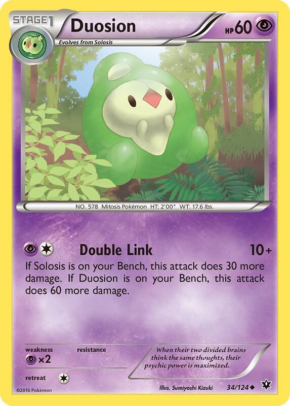 Duosion Pokemon card from XY - Fates Collide