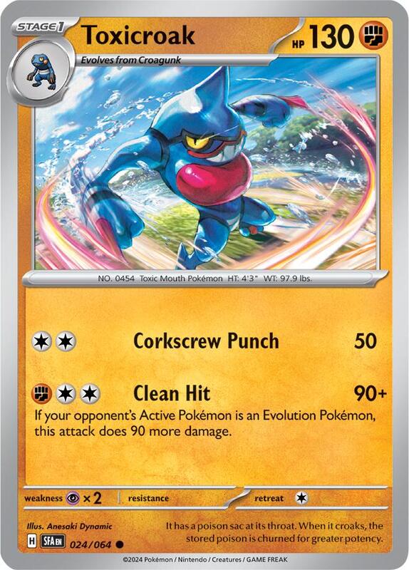Toxicroak Pokemon card from SV: Shrouded Fable