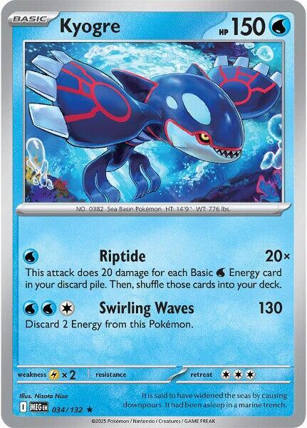 Kyogre Pokemon card from ME01: Mega Evolution