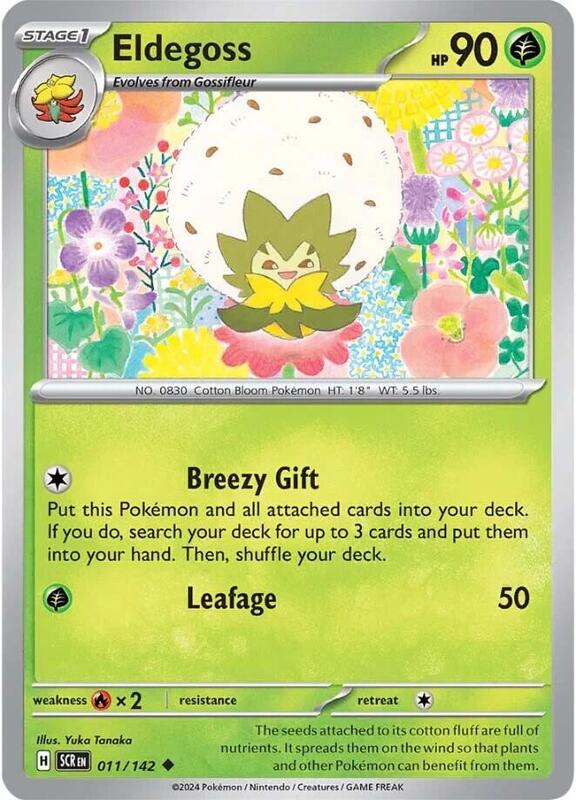 Eldegoss Pokemon card from SV07: Stellar Crown