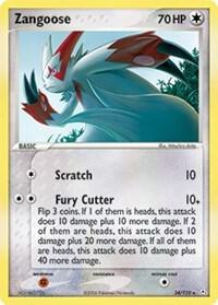Zangoose Pokemon card from Holon Phantoms
