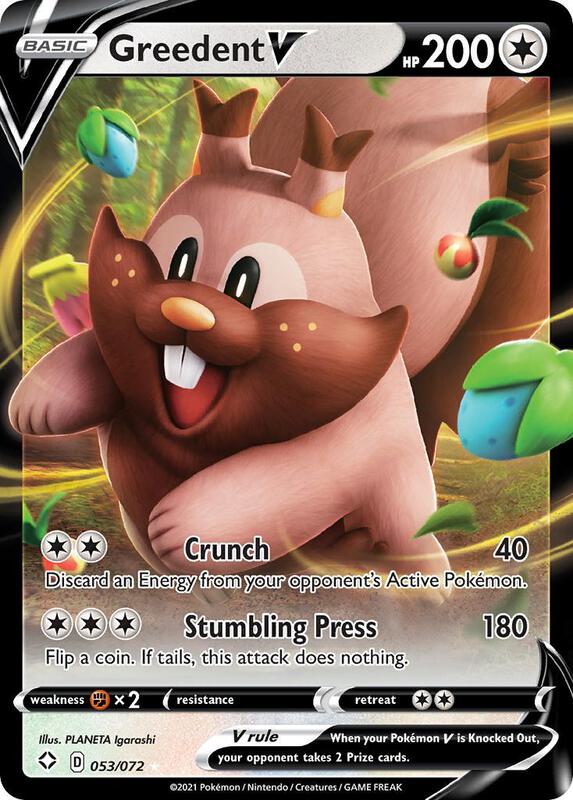 Greedent V Pokemon card from Shining Fates