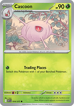 Cascoon Pokemon card from Ascended Heroes
