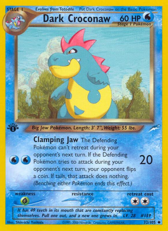 Dark Croconaw Pokemon card from Neo Destiny
