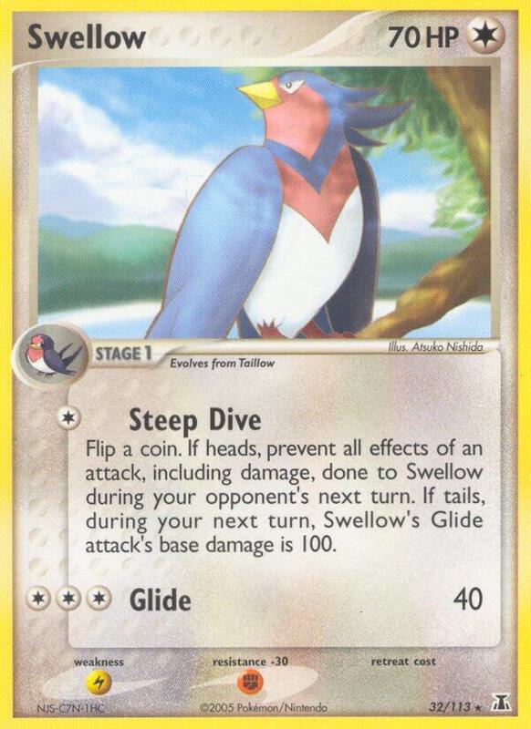 Swellow Pokemon card from Delta Species
