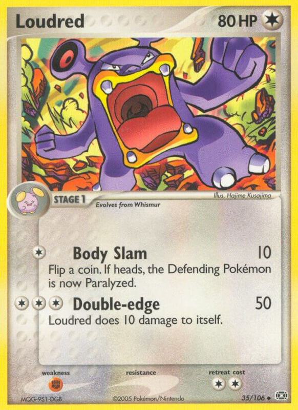 Loudred Pokemon card from Emerald