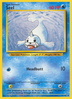 Seel Pokemon card from Base Set
