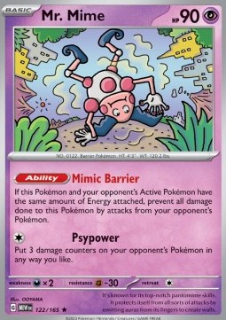 Mr. Mime Pokemon card from 151
