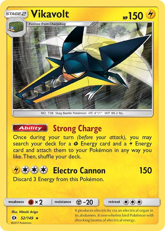 Vikavolt Pokemon card from SM Base Set