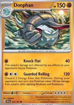 Donphan Pokemon card from Surging Sparks