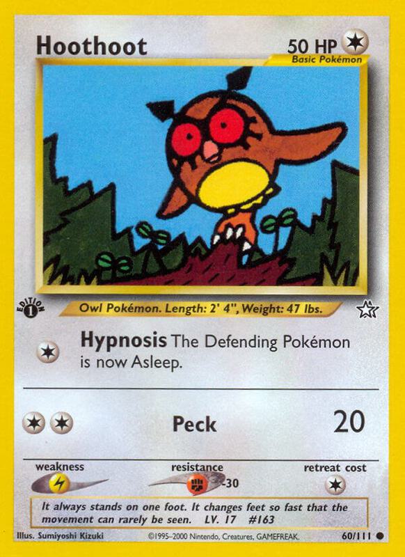 Hoothoot Pokemon card from Neo Genesis