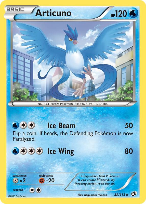 Articuno Pokemon card from Legendary Treasures
