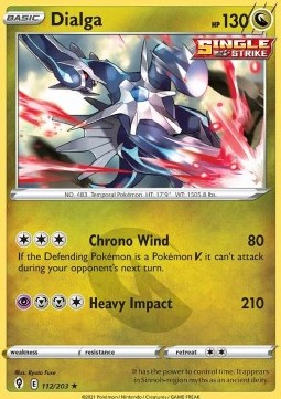 Dialga Pokemon card from Evolving Skies
