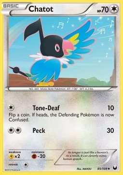 Chatot Pokemon card from Dark Explorers