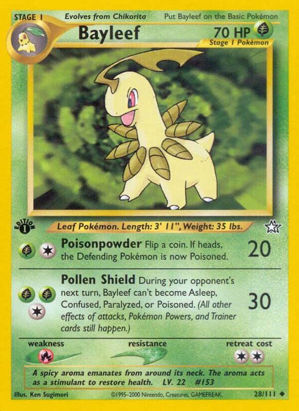 Bayleef (28) Pokemon card from Neo Genesis